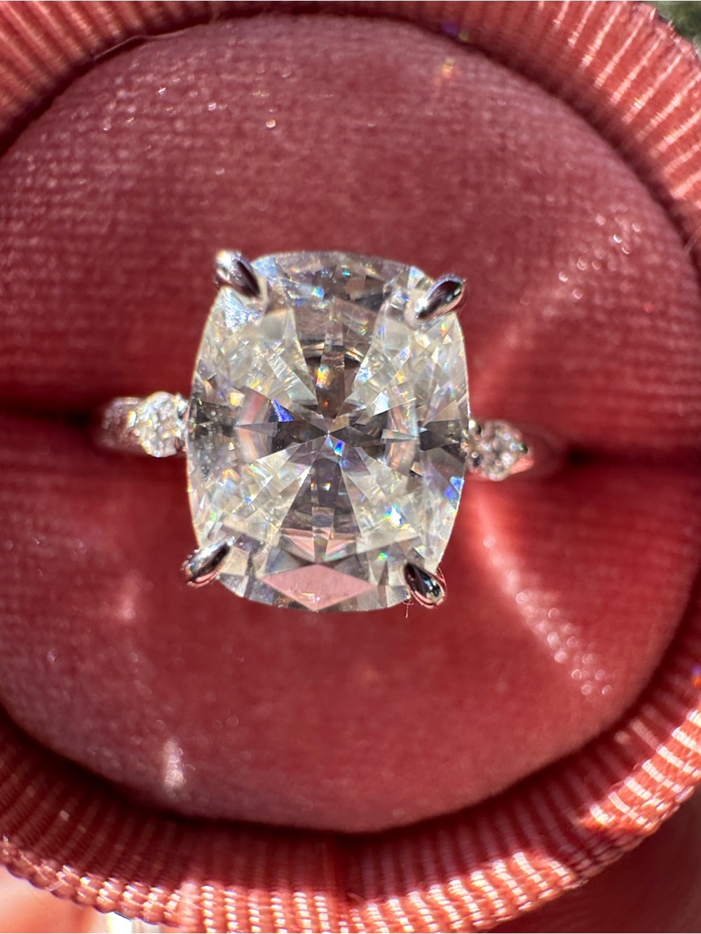 3 ct Kuololit Moissanite elongated cushion cut ring size 8 - Picture 8 of 14